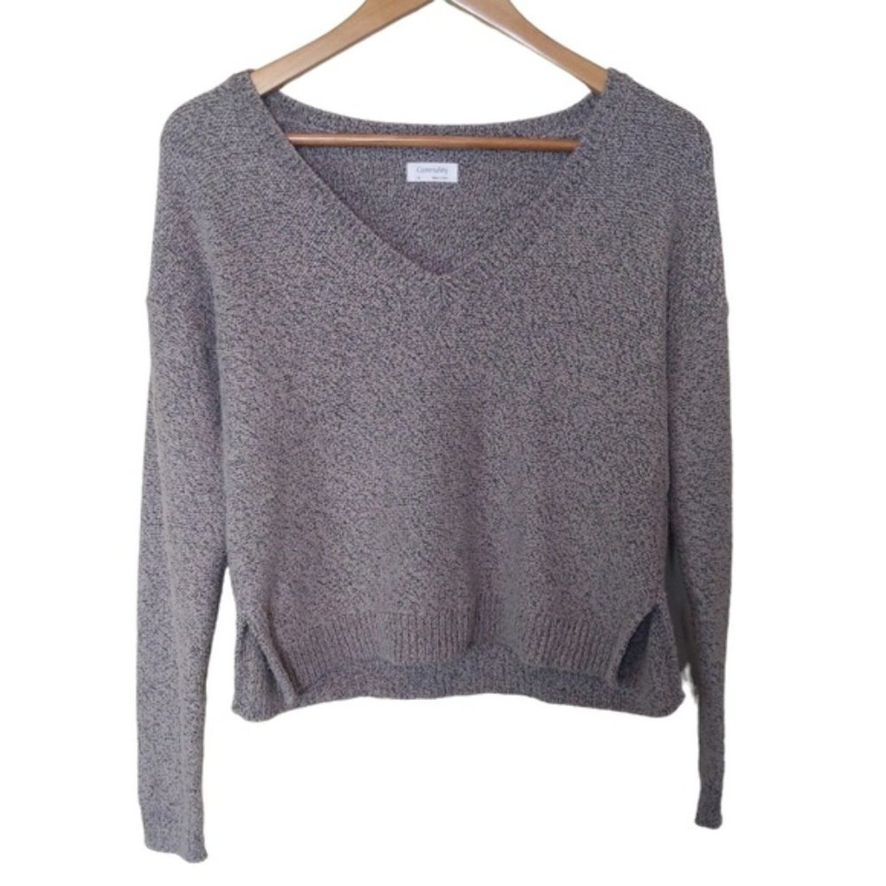 Aritzia Community Gray V-Neck Sweater